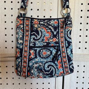 Vera Bradley Blue and Orange Paisley Shoulder Bag